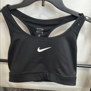 Nike Women's Black Sports Bra with White Logo